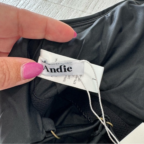 Andie Swim the‎ Asbury One Piece Swimsuit NWT size Large in Black High Neck - Picture 7 of 11